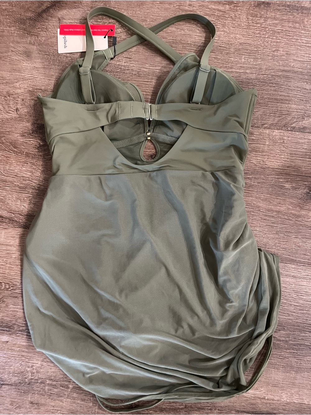 Sculpting Curve Mesh Skirt One-Piece Swimsuit - Picture 7 of 10